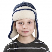 Детская шапка-ушанка (скандинавка синяя)