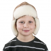 Детская шапка-ушанка (скандинавка бежевая)