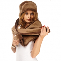 Комплект шапка шоколадный верблюд +шарф шоколадный верблюд