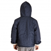 Детская куртка с капюшоном (меринос / плащёвка синяя)