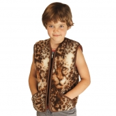 Детский жилет (меринос леопард коричневый)