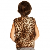 Детский жилет (меринос леопард коричневый)