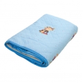 Детское стеганное голубое одеяло "Улыбка"