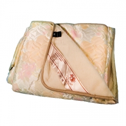 Двухслойное одеяло (белый меринос / атлас-сатин розовый)