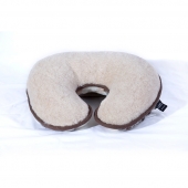 Декоративная подушка "Рогалик" (лама / меринос клетка)