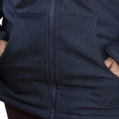 Женская куртка джинсовая с отложным воротником, подкладка белый меринос
